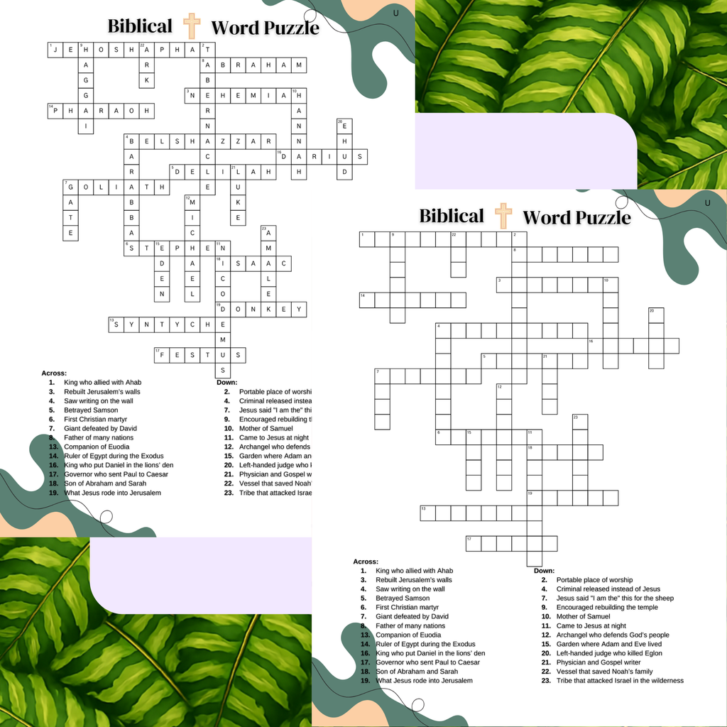 66 Printable Bible Word Puzzles & Activities with Answer Keys – Fun Faith-Based Learning Set