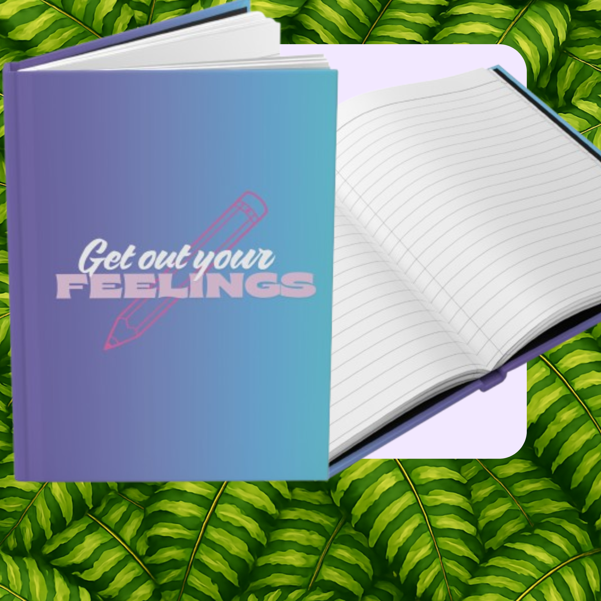 Get Out Your Feelings (Blue/Pink)-Emotional Expression Journal