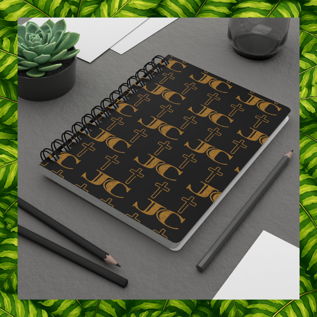 JC Luxe Spiral Bound Journal [Black/Gold]