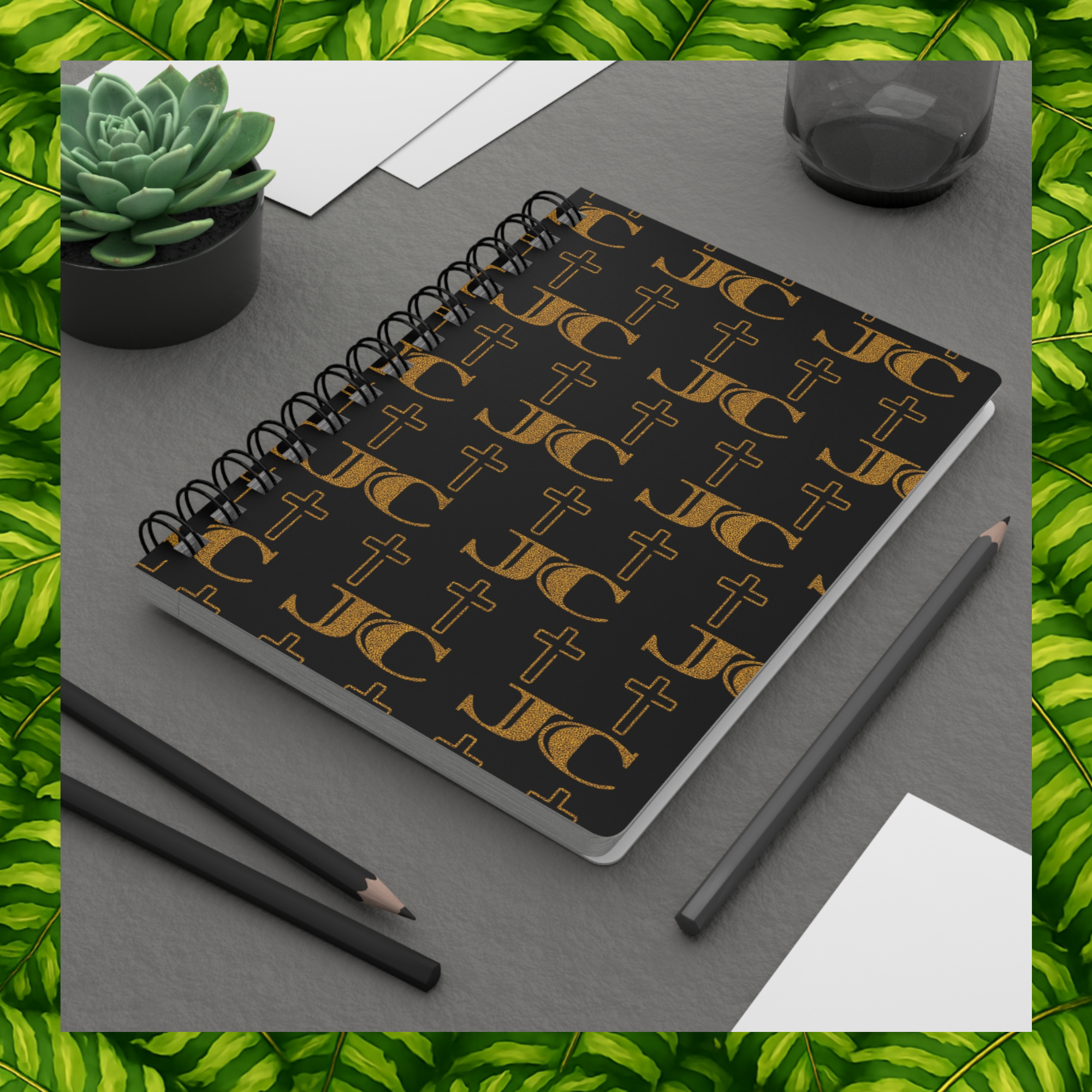 JC Luxe Spiral Bound Journal [Black/Gold]