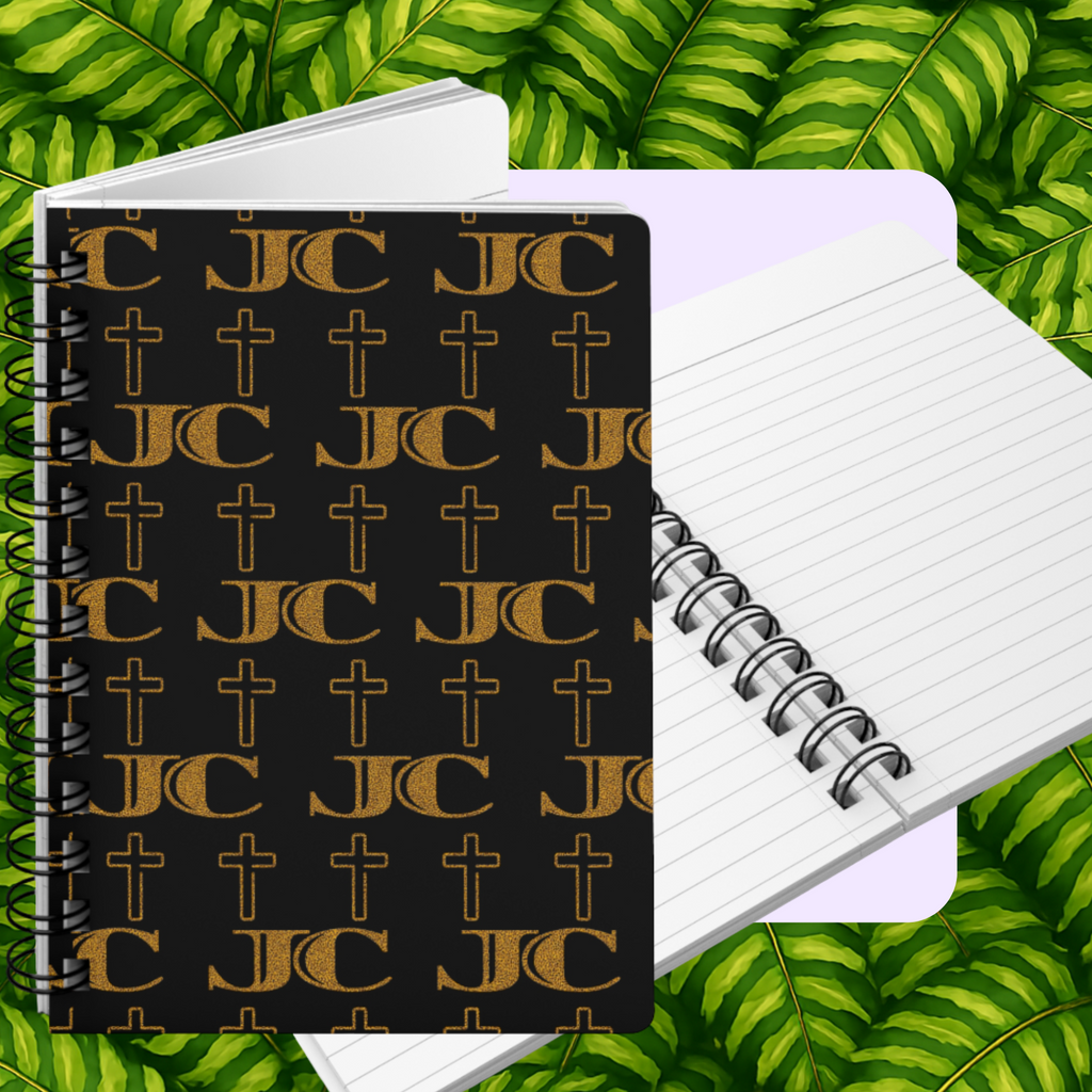 JC Luxe Spiral Bound Journal [Black/Gold]