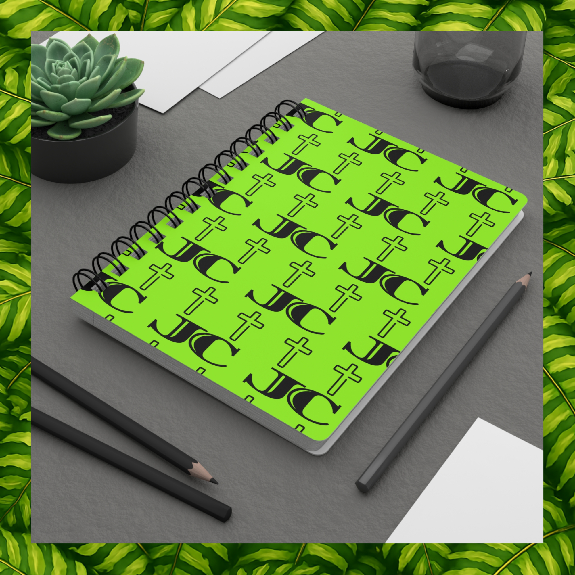 JC Luxe Spiral Bound Journal [Lime/Black]