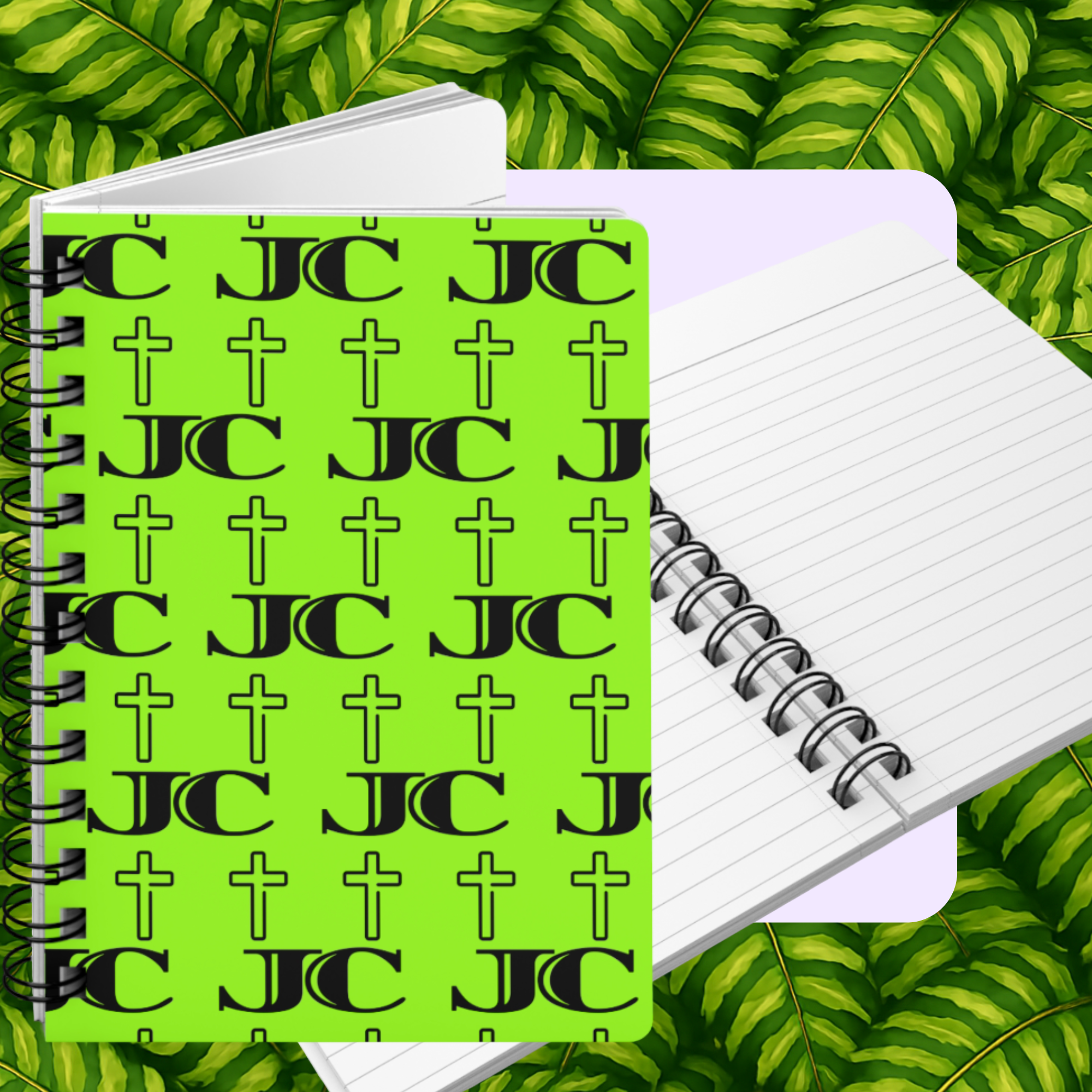 JC Luxe Spiral Bound Journal [Lime/Black]