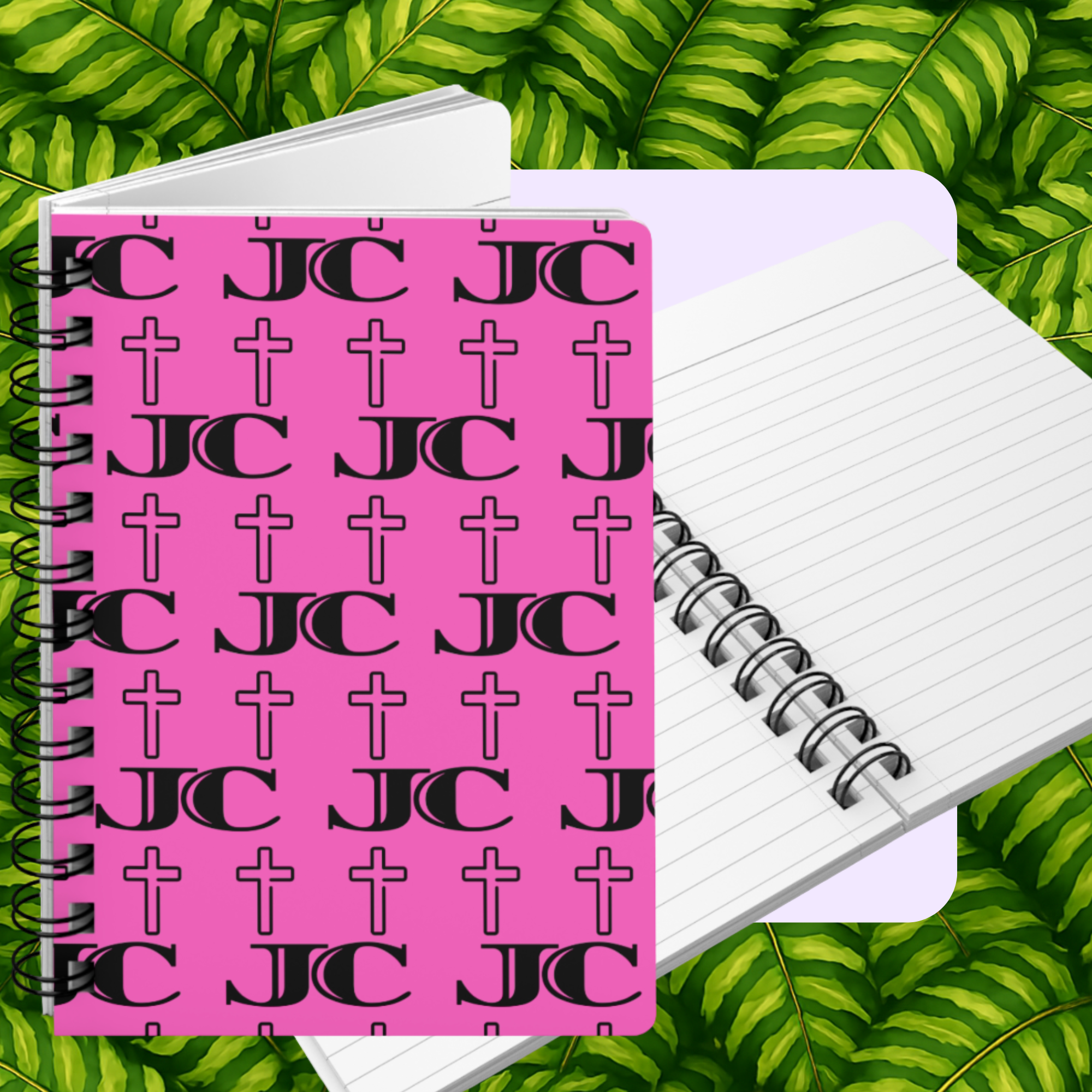 JC Luxe Spiral Bound Journal [Pink/Black]