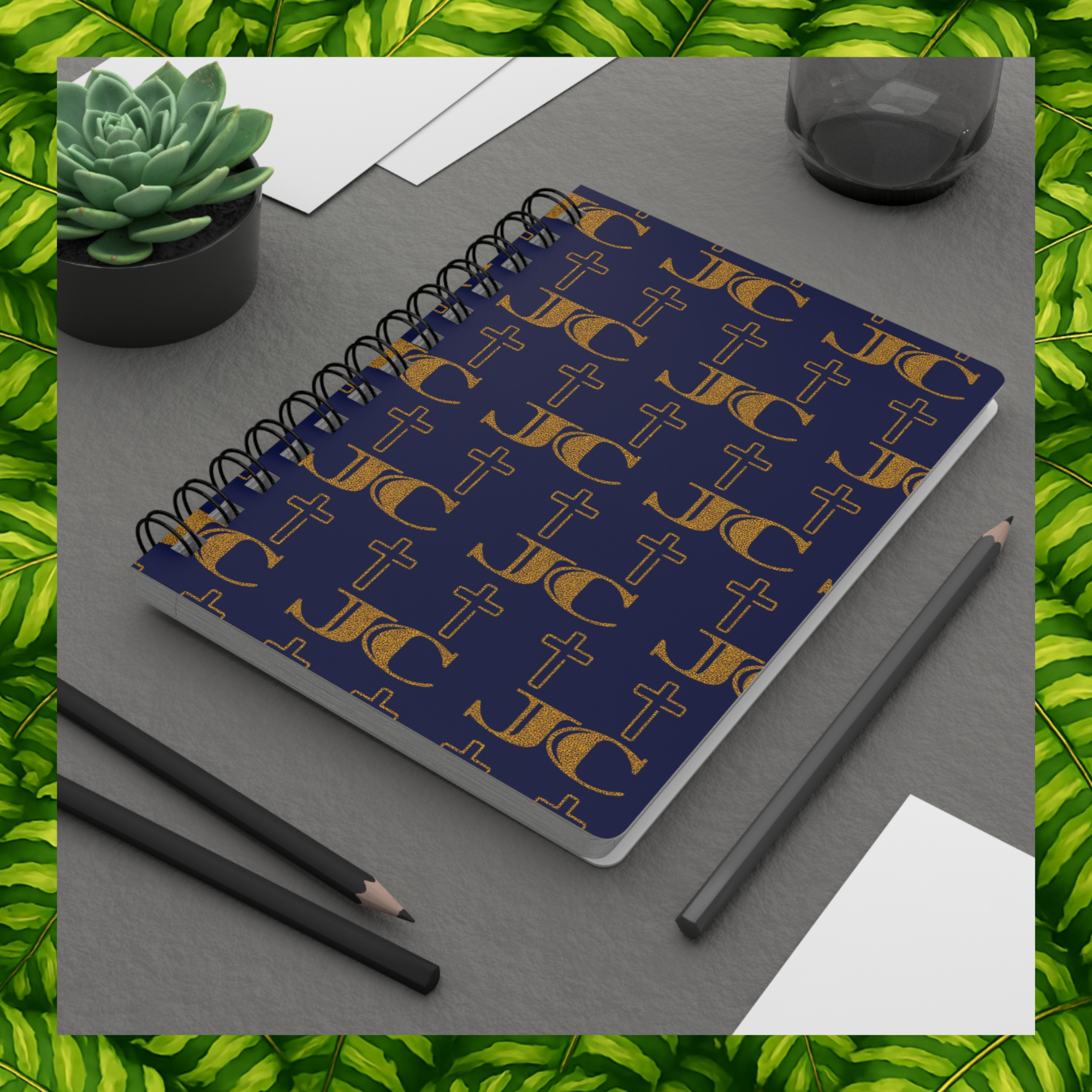 JC Luxe Spiral Bound Journal [Navy/Gold]