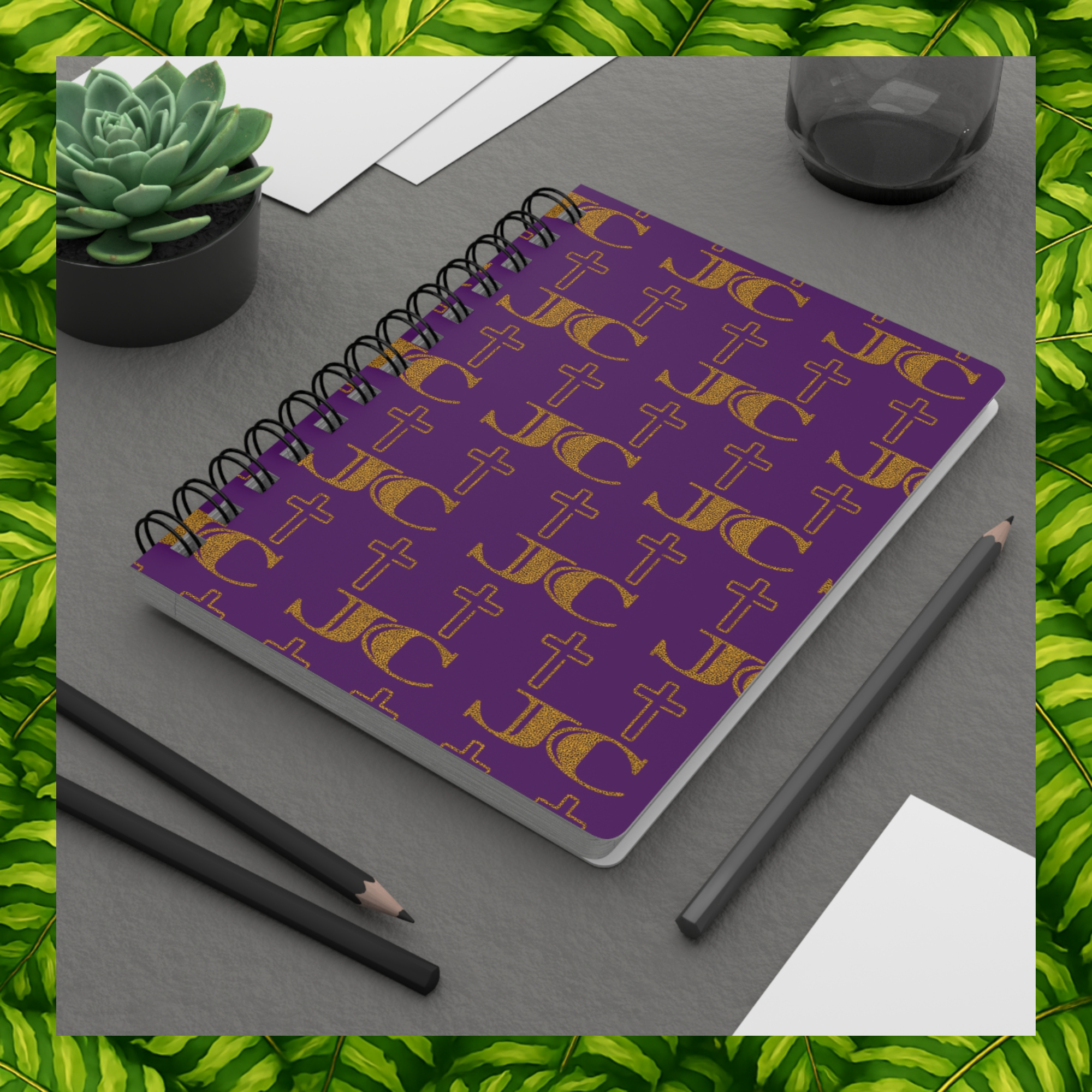 JC Luxe Spiral Bound Journal [Purple/Gold]