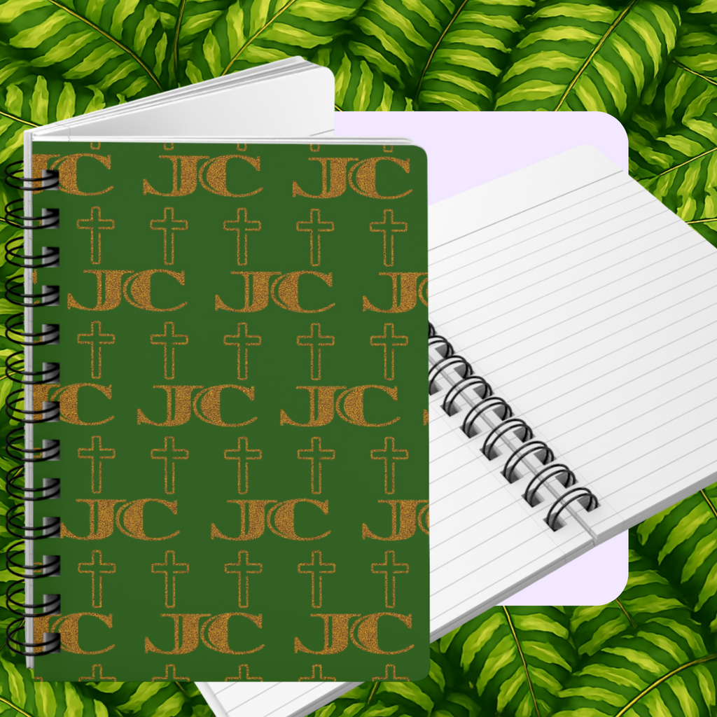 JC Luxe Spiral Bound Journal [Green/Gold]
