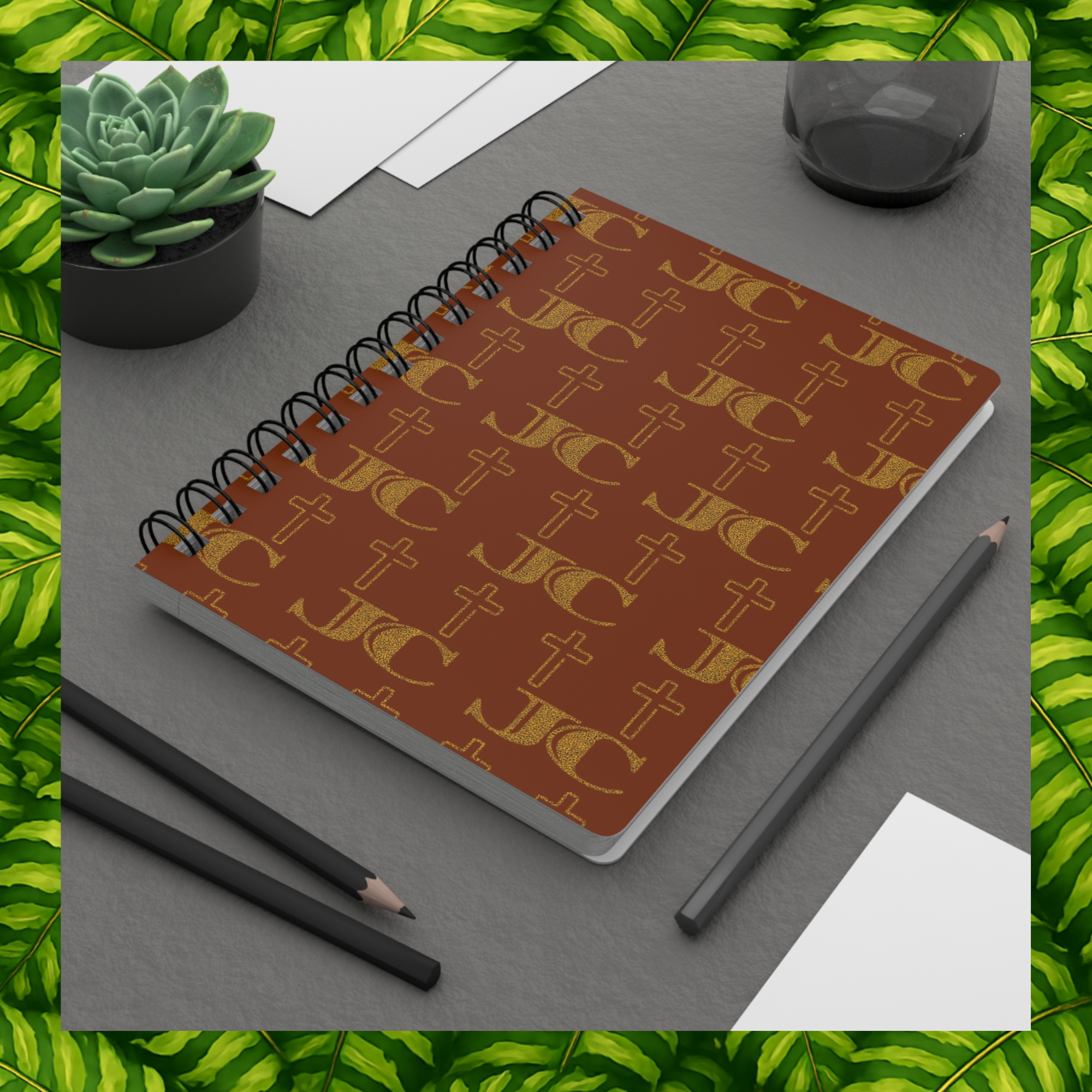 JC Luxe Spiral Bound Journal [Brown/Gold]
