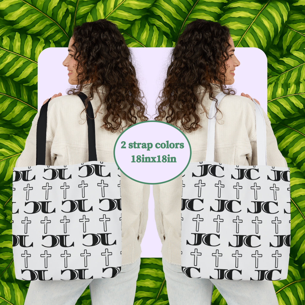JC Luxe Canvas Tote Bag- 2 Sizes | 2 Strap Colors