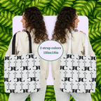 JC Luxe Canvas Tote Bag- 2 Sizes | 2 Strap Colors