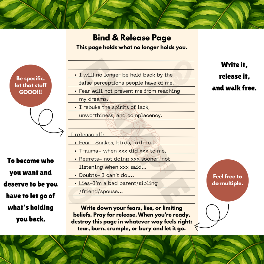 Bind & Release Page- Letting Go Exercise [Digital Download]