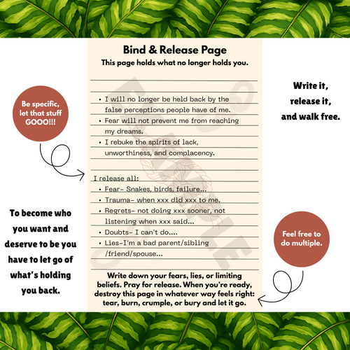 Bind & Release Page- Letting Go Exercise [Digital Download]