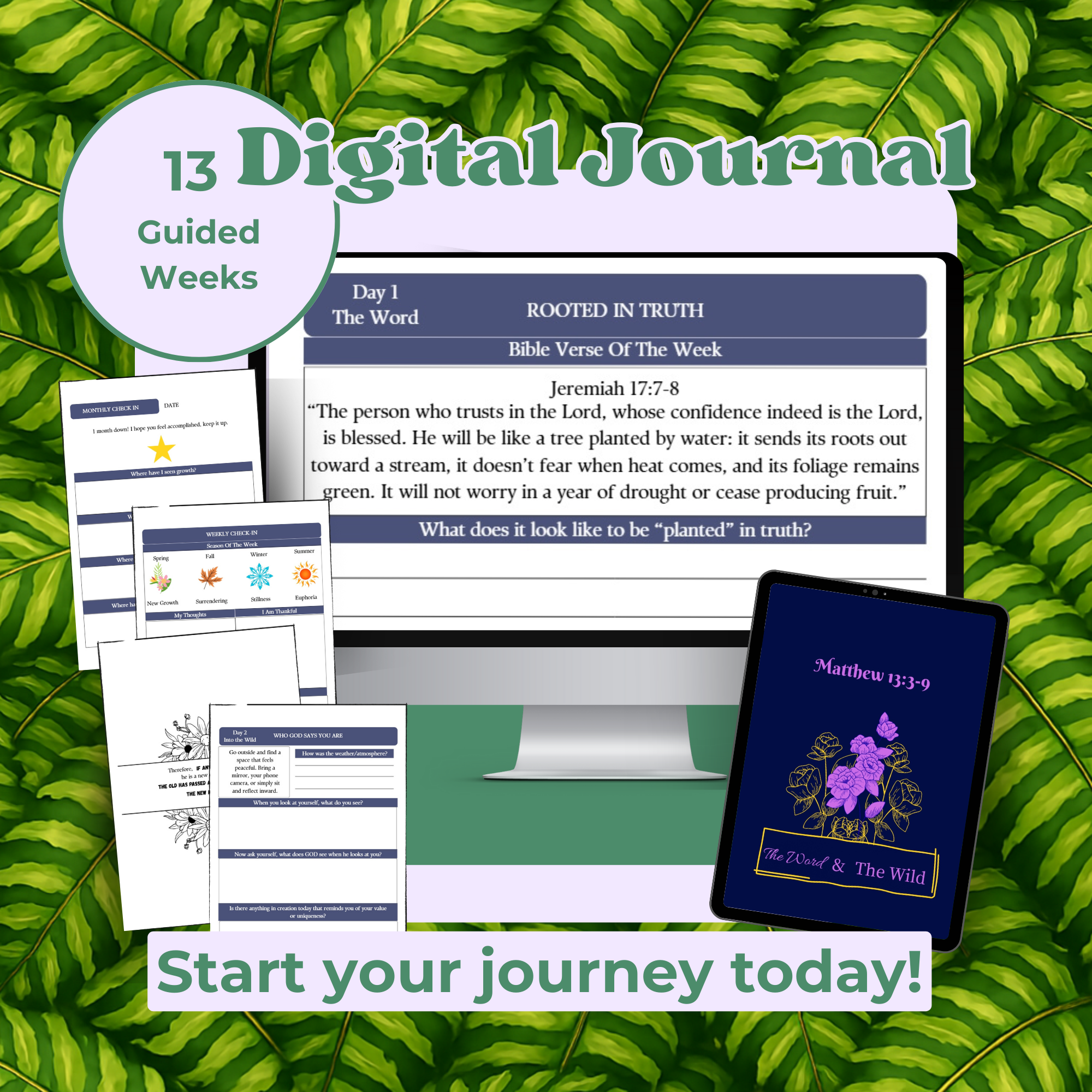 The Word & The Wild- A 13-Week Guided Journal [Navy-Digital File]